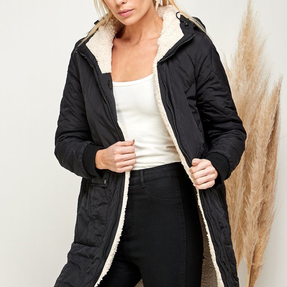 Reversible Shera Jacket, Parka Jacket with Drawstring Detail - Picture 12 of 15